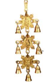 12x5 Inch Brass 3 Step Ganesh Hanging Bell