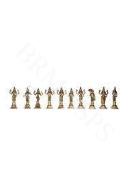 6"X20" INCH BRASS DASAVATHARAM SET OF 10 NOS