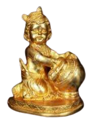 7x5 Inch Brass Pot Krishna