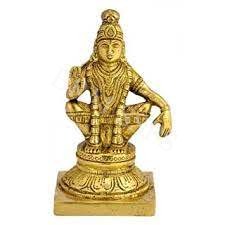 7x3½ Inch Brass Ayyappan Abhaya Mudra Posture