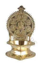 4x3 Inch Brass Ashta Lakshmi Vilakku
