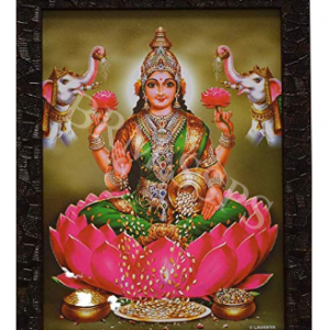 Lakshmi Photo Frame for Wall Hanging/laxmi Photo with Matt Finish Fiber Frame Design (12 Inch * 5 Inch)