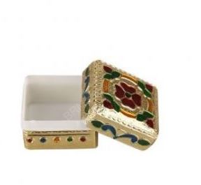 Mina kumkum box goldish