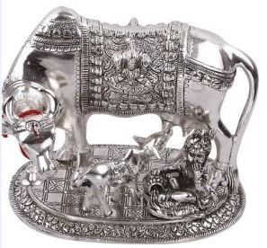 White metal cow n calf Jumbo