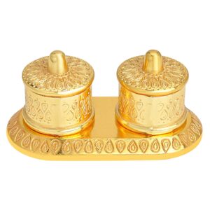 Gold Plated Kumkum Double Box