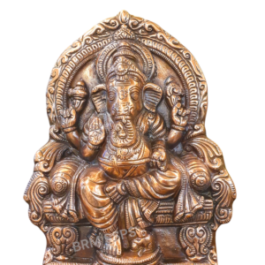 Black Metal Sighasan Ganesh