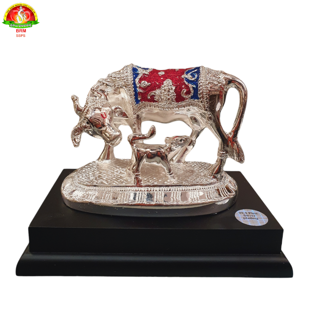 Silver Plated Cow And Calf