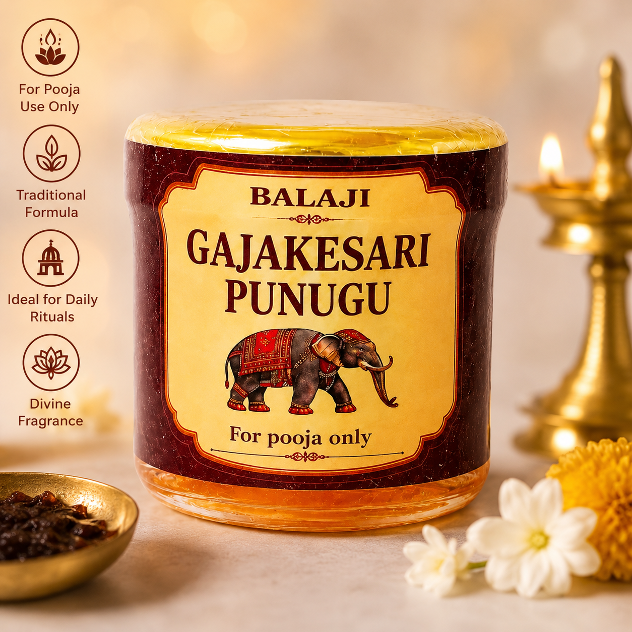 Balaji Gajakesari Punugu 30ml – Traditional Pooja Fragrance